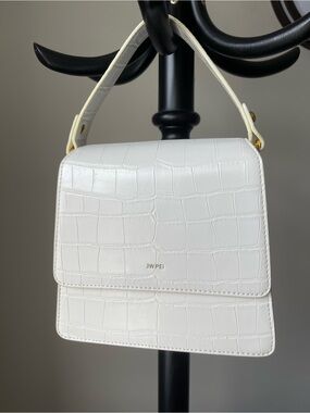 JW PEI FAE Top Handle Crossbody in Croc-Embossed Vegan Leather W/Removable Strap